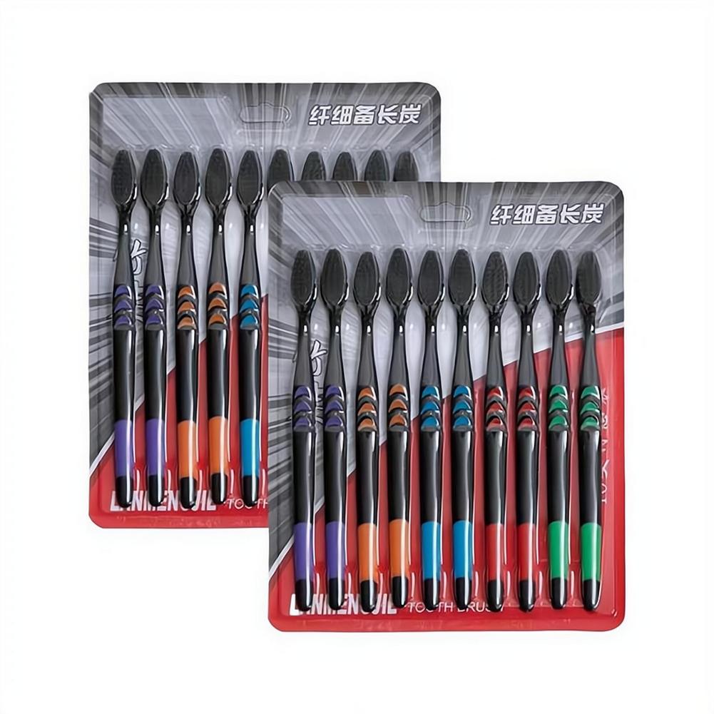 Bamboo Toothbrush Set - 10 Stuks Verpakt Zachte Haren Bamboe