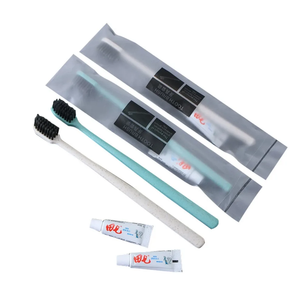 Bamboo Toothbrush Set - 100 stuks praktische wegwerptandenborstel reisbenodigdheden set