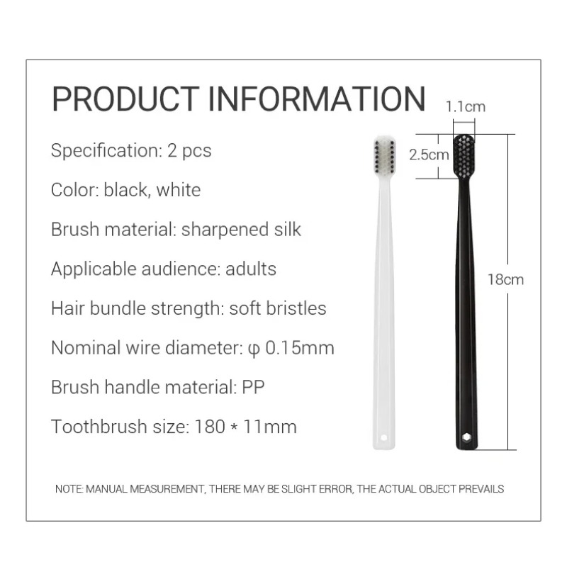 Bamboo Toothbrush Set - 2-10PC Milieuvriendelijke Bamboe Houtskool Tandenborstels Zachte
