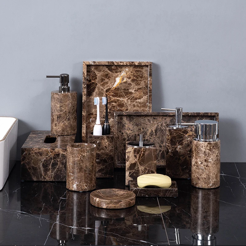 Emperador Dark Natural Marble  - Bamboo Toothbrush Set recensie en prijs