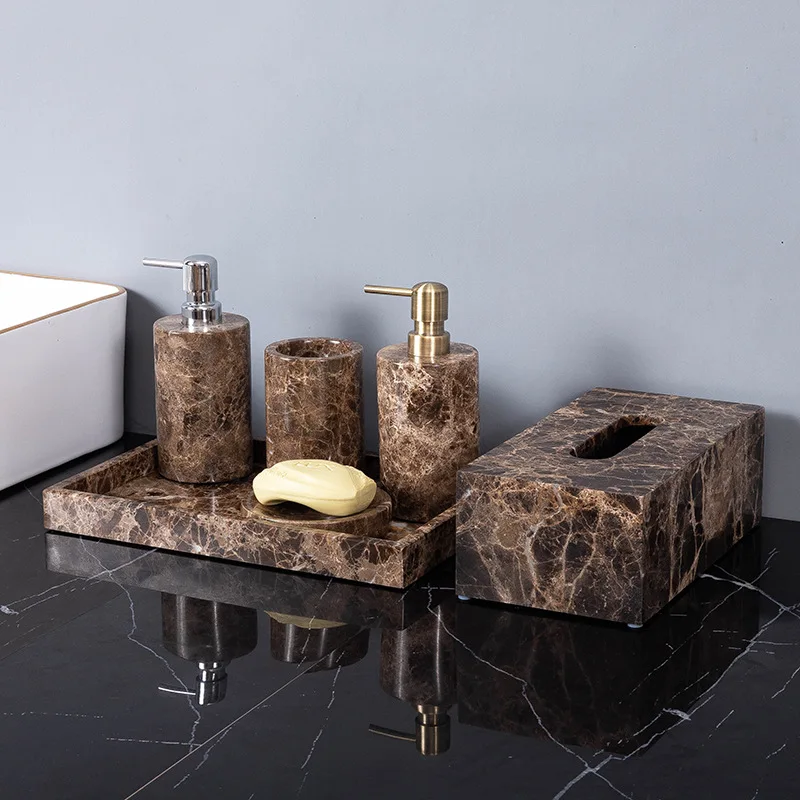 Emperador Dark Natural Marble  - Bamboo Toothbrush Set recensie en prijs
