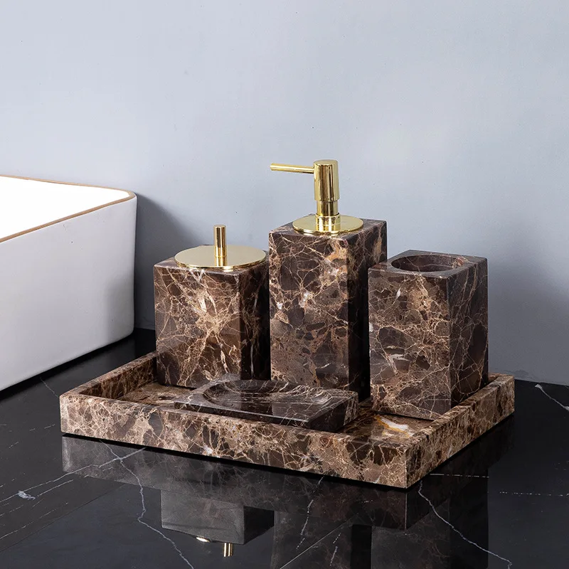 Emperador Dark Natural Marble  - Bamboo Toothbrush Set recensie en prijs