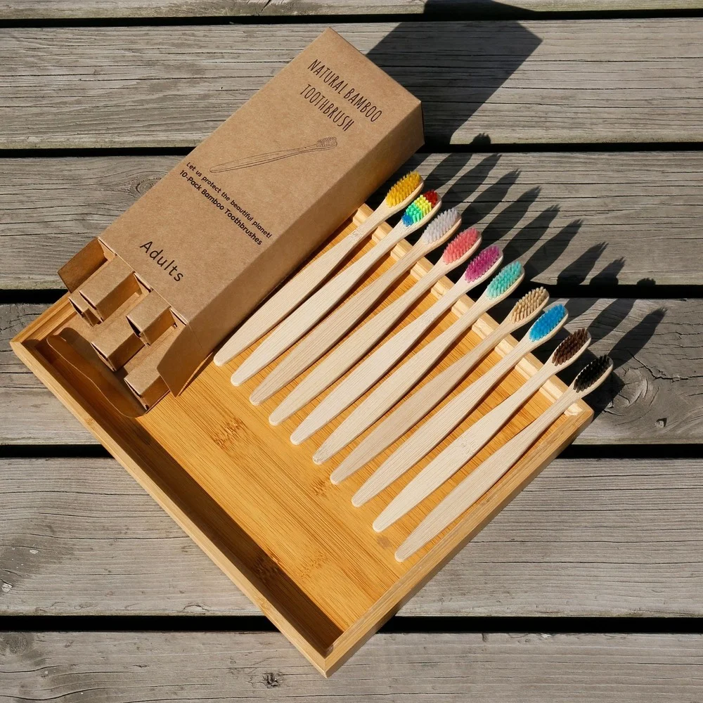 10 STKS Kleurrijke natuurlijke - Bamboo Toothbrush Set recensie en prijs